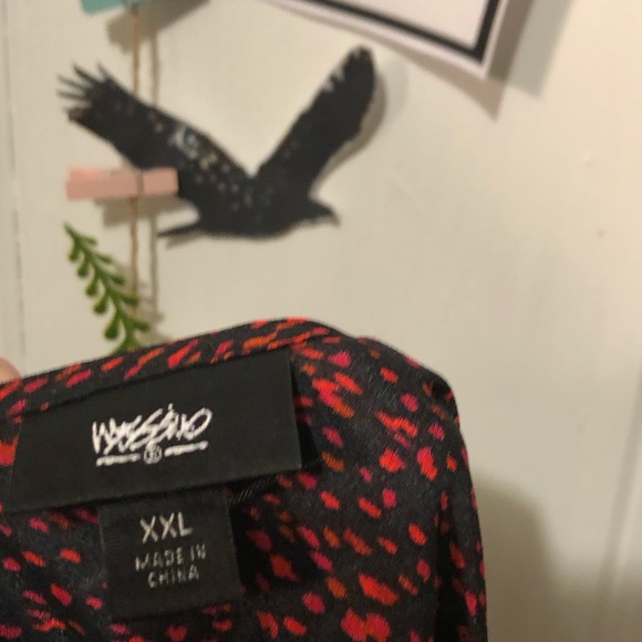 V neck dress red ruffles midi sleeveless - Picture 6 of 7